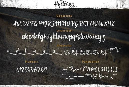 Hysteria Brush Script Font Free Download