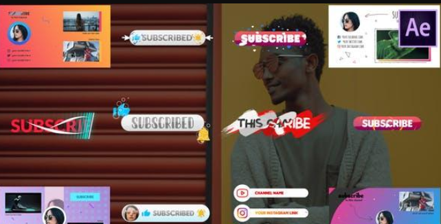 Videohive Gradient Subscribers And Endscreens | After Effects