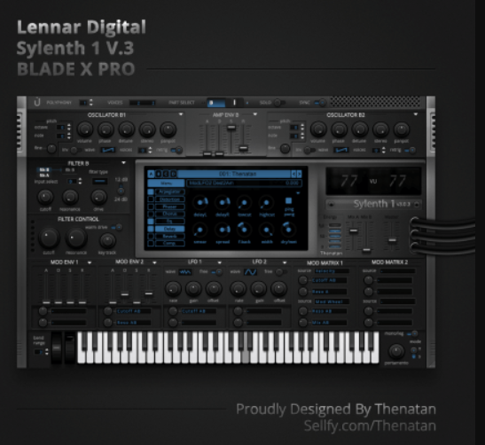 Lennar Digital Sylenth1 V3 BLADE X PRO Skin By Thenatan (Premium)