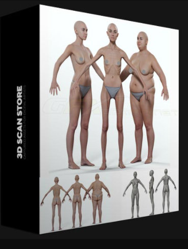 3DSCANSTORE – MORPHABLE FEMALE BASE MESH (Premium)