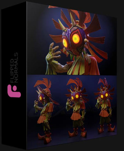 FLIPPED NORMALS – STYLIZED CHARACTER SCULPTING IN ZBRUSH – MAJORA & SKULL KID (Premium)