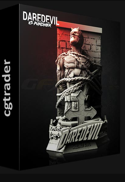 CGTRADER – WICKED MARVEL NETFLIX DAREDEVIL BUST STLS 3D PRINT MODEL (Premium)