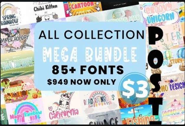 Mega Collection Font Bundle – 86 Premium Fonts (Premium)