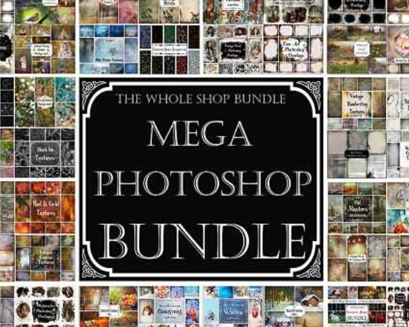 Photoshop Mega Bundle, Photoshop Overlays, Fine Art Textures – 1740486 (Premium)