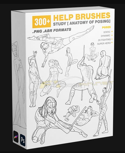 FLIPPED NORMALS – 300 HELP BRUSHES VOL.2 STUDY [ ANATOMY OF POSING]  (Premium)