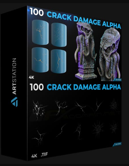 ARTSTATION – 100 CRACK DAMAGE ALPHA BY GIVV STUDIO (Premium)