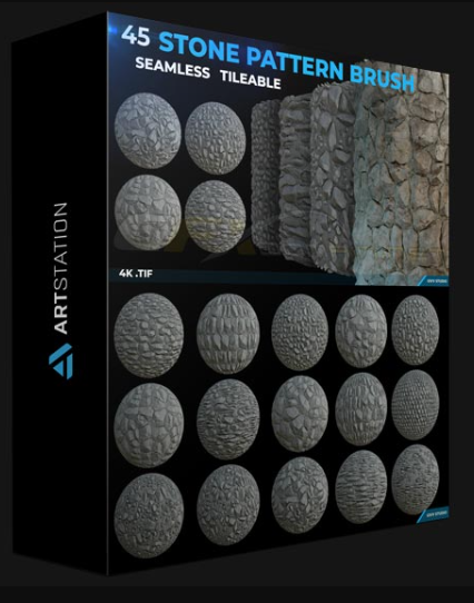 ARTSTATION – 45 STONE PATTERN BRUSH