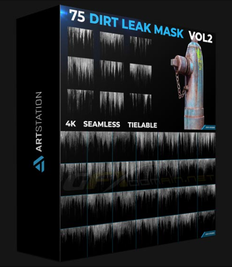 ARTSTATION – 75 DIRT LEAK EFFECT MASK- VOL 2 (4K SEAMLESS TILEABLE) BY GIVV STUDIO (premium)