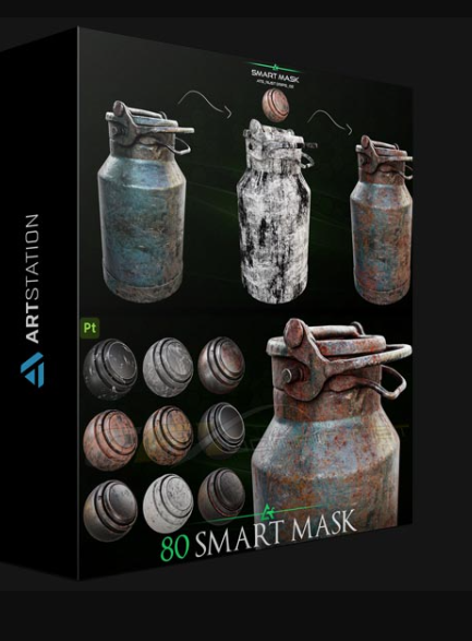 ARTSTATION – 80 HIGH-DETAIL SMART MASK – TEXTURING ESSENTIAL / SUBSTANCE PAINTER – MEGA PACK BY ART TALENT STUDIO (Premium)