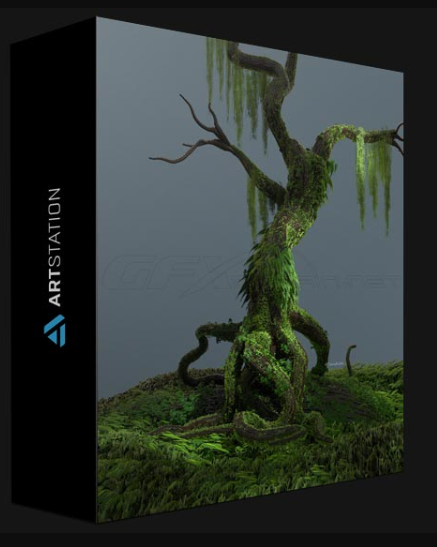 ARTSTATION – CREATING OLD GROWTH MOSSY TREE: TUTORIAL AND GAME ASSETS BY TYLER SMITH  (Premium)