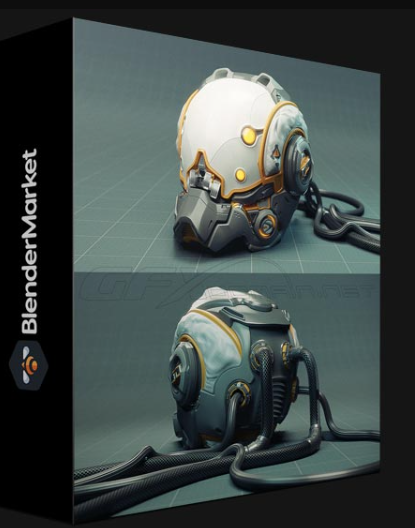 BLENDER MARKET – MODELING A SCIFI HELMET IN BLENDER BY RACHEL (Premium)