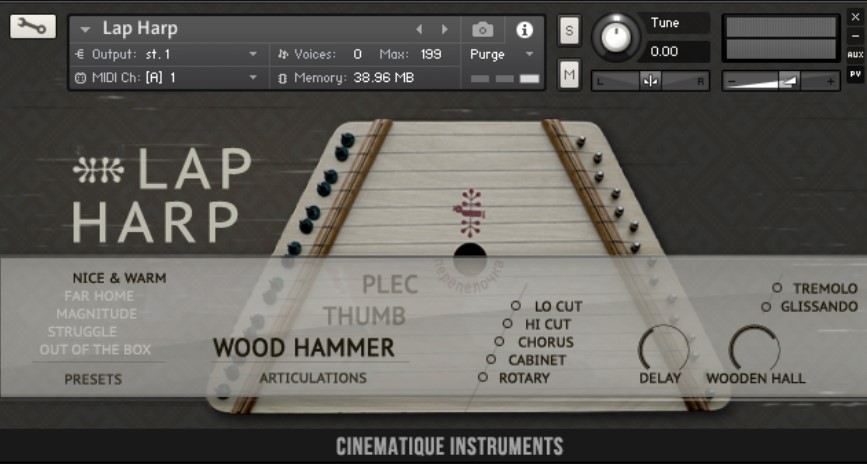 Cinematique Instruments Lap Harp v1.5 [KONTAKT] (Premium)