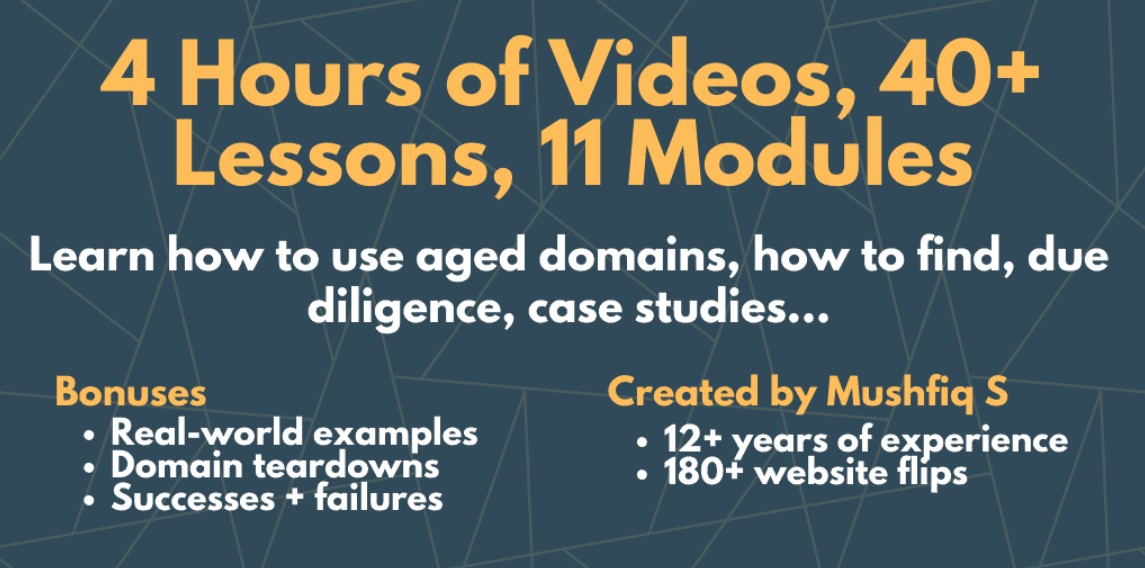 Mushfiq Sarker – The Aged Domain Course Download 2022 (Premium)