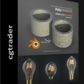 CGTRADER – POLYDAMAGE FOR BLENDER – INCLUDED FREE LIGHT BULB MODEL (Premium)