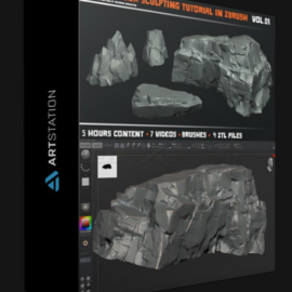 ARTSTATION – MASTERING ROCK SCULPTING TUTORIAL IN ZBRUSH VOL 01 BY FROZEN PLANET STUDIO (Premium)