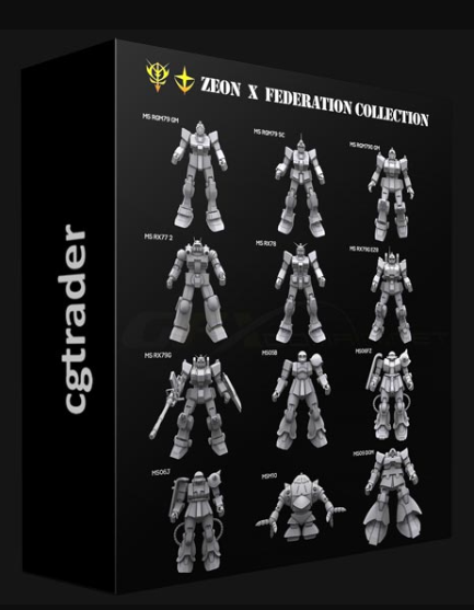 CGTRADER – GUNDAM MOBILE SUIT ZEON X EARTH FEDERATION COLLECTION 3D MODEL