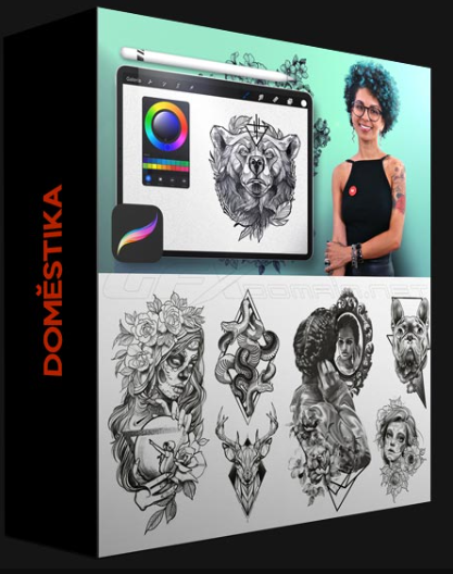 DOMESTIKA – DIGITAL DESIGN AND ILLUSTRATION OF TATTOOS WITH PROCREATE A COURSE BY TANIA MAIA