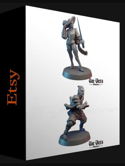 ETSY – VAE VICTIS MINIATURES – RONIN AND MUSKETEER 3D PRINT MODEL