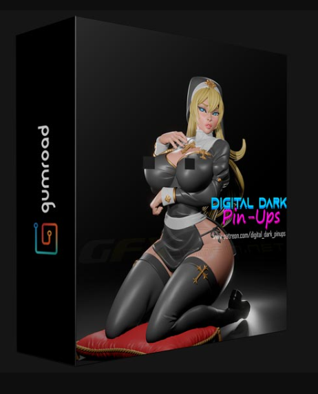 GUMROAD – DIGITAL DARK PIN-UPS – THE PRIESTESS NUN AND FUTA – 3D PRINT MODEL