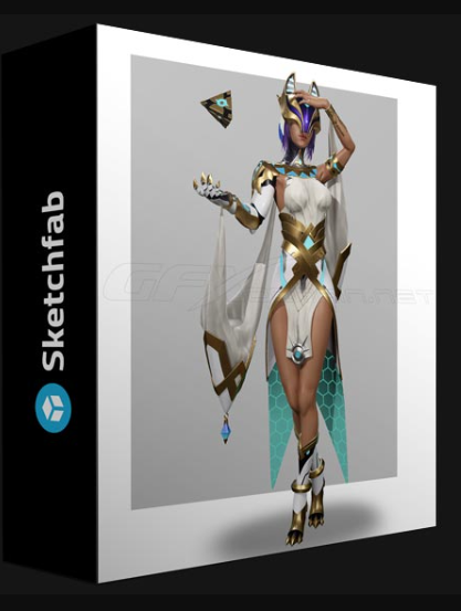 SKETCHFAB – CYBERPUNK-ANCIENT EGYPT GIRL 3D PRINT MODEL