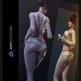 ARTSTATION – TRACER GOES TO THE GYM – WIP 3D PRINT MODEL (Premium)