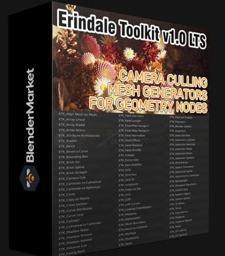 BLENDER MARKET – ERINDALE TOOLKIT – ADVANCED GEOMETRY NODES GROUPS V3.3