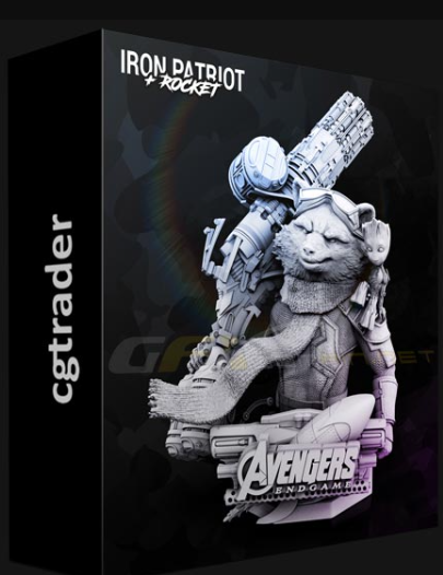 CGTRADER – WICKED MARVEL AVENGERS ENDGAME ROCKET RACOON BUST STLS 3D PRINT MODEL