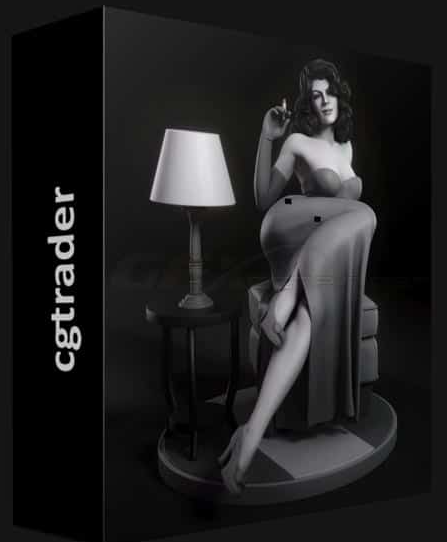 CGTRADER – AVA – FILM NOIR ACTRESS 3D PRINT MODEL