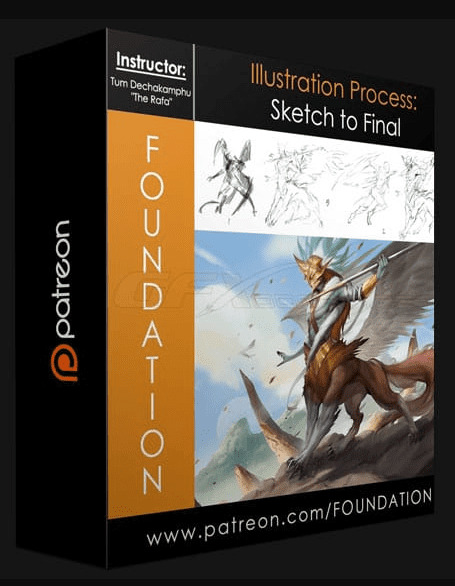 FOUNDATION PATREON – ILLUSTRATION PROCESS – SKETCH TO FINAL WITH THE RAFA