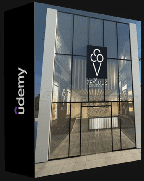 UDEMY – 3DS MAX & VRAY – DESIGN 3D MODERN SHOP PROJECT IN 4.5 HRS.