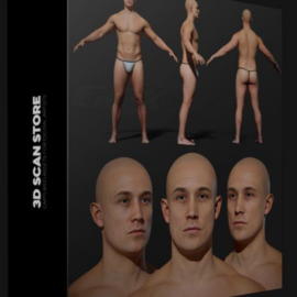 3D SCAN STORE – ANIMATION READY BODY SCAN – MALE 04 (Premium)