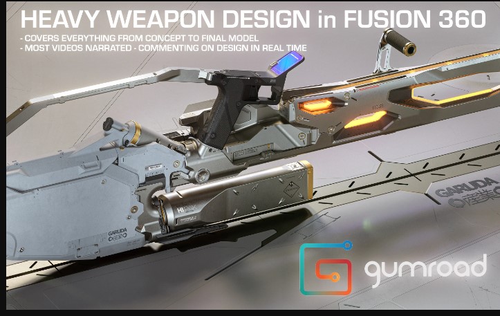 Gumroad – Heavy Weapon design in Fusion 360 – Alex Senechal