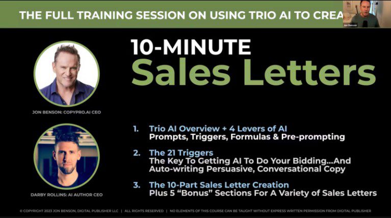 Jon Benson – 10-Minute Sales Letter