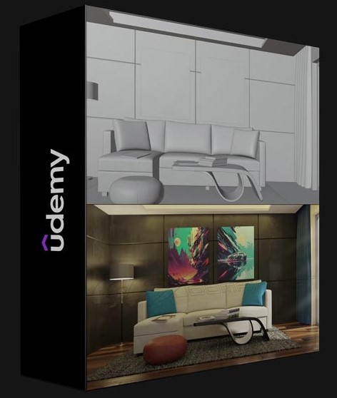 UDEMY – RENDERING MODERN LIVING ROOM IN BLENDER BY KHURAM SYED