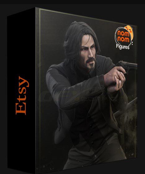 ETSY – NOMNOM FIGURES – JOHN WICK – 3D PRINT MODEL