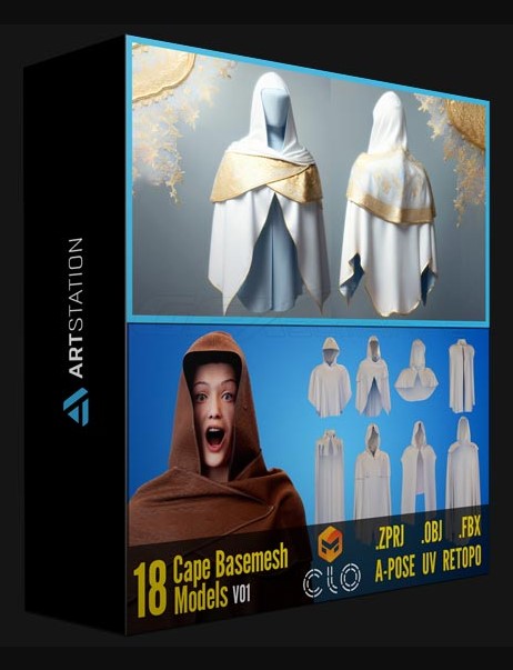 ARTSTATION – 10 + 8 CAPES BASEMESH MODELS