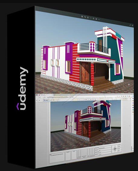 UDEMY – AUTOCAD 2D & 3D MODERN HOUSE DESIGN COURSE – 1