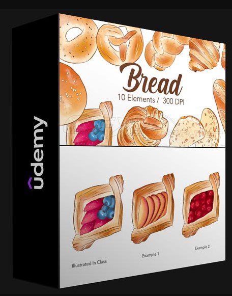 UDEMY – PROCREATE – ILLUSTRATE 5 TYPES OF BREAD 