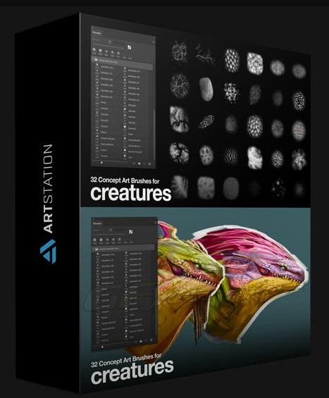 ARTSTATION – 32 BRUSHES FOR CONCEPT ART | CREATURES