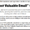 John Bejakovic – Most Valuable Email (Premium)